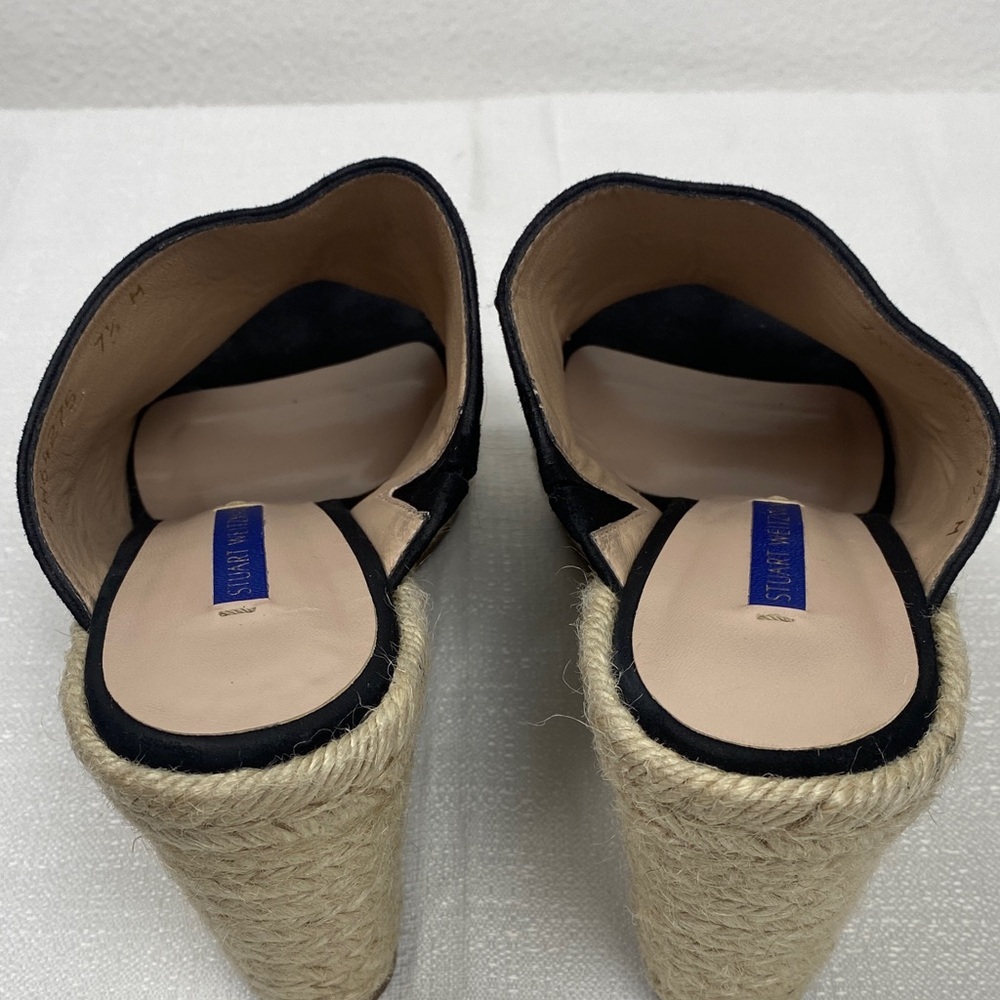 Stuart Weitzman Black Espadrille Wedges Size 7.5 M - Picture 16 of 16